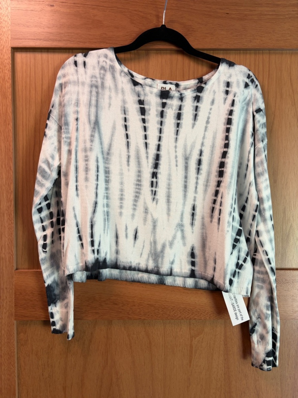 Tie-Dye Scoop Neck Sweater - Black & White